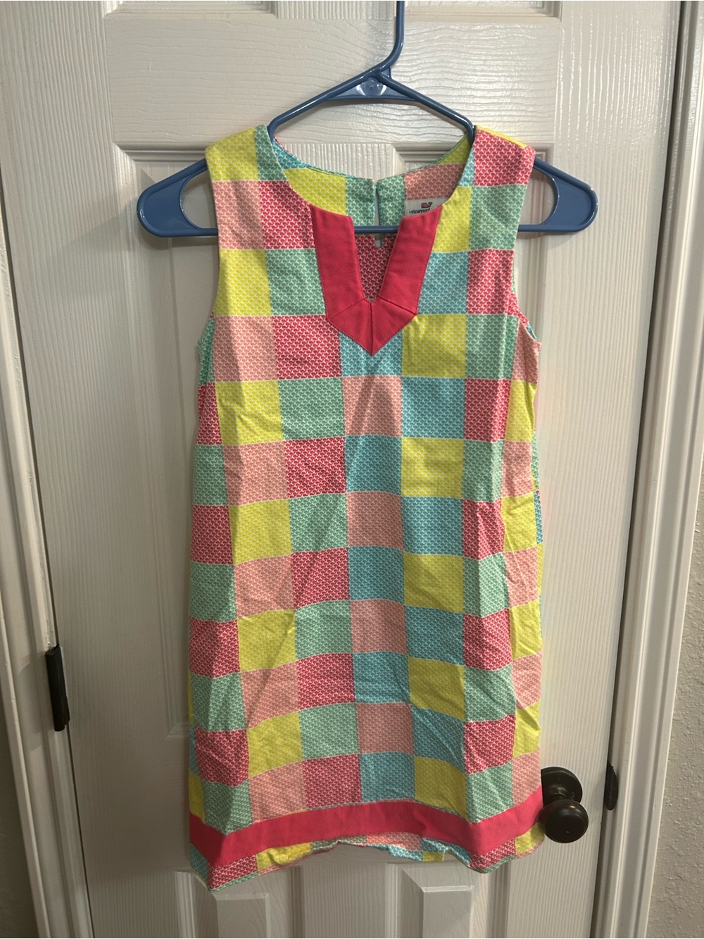 Vineyard Vines Patchwork Shift Dress Girls Size 10 Whale Print Sleeveless